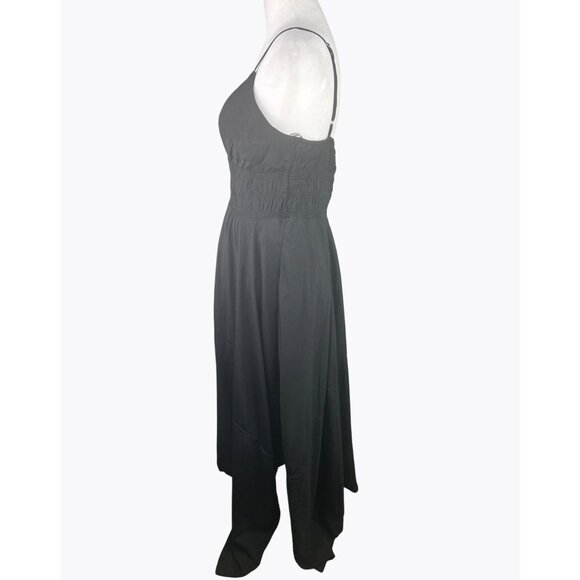 Blu Pepper Womens Black Maxi Dress Asymmetrical Hem Spaghetti Straps Large - Picture 11 of 14